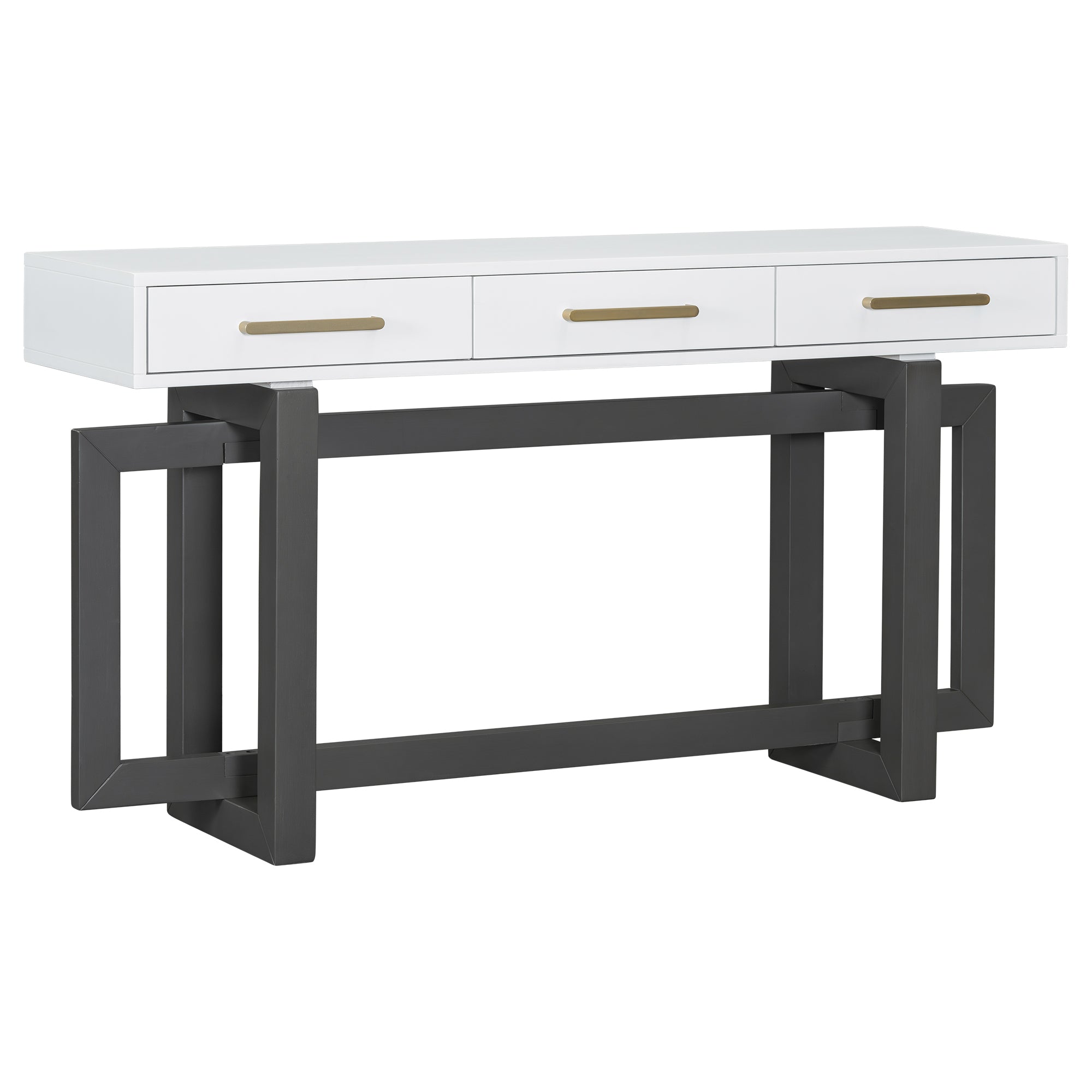 U_STYLE Elegant Console Table with Three Drawers, Extra Long Entryway Table for Entryway, Hallway, Living Room, Foyer, Corridor