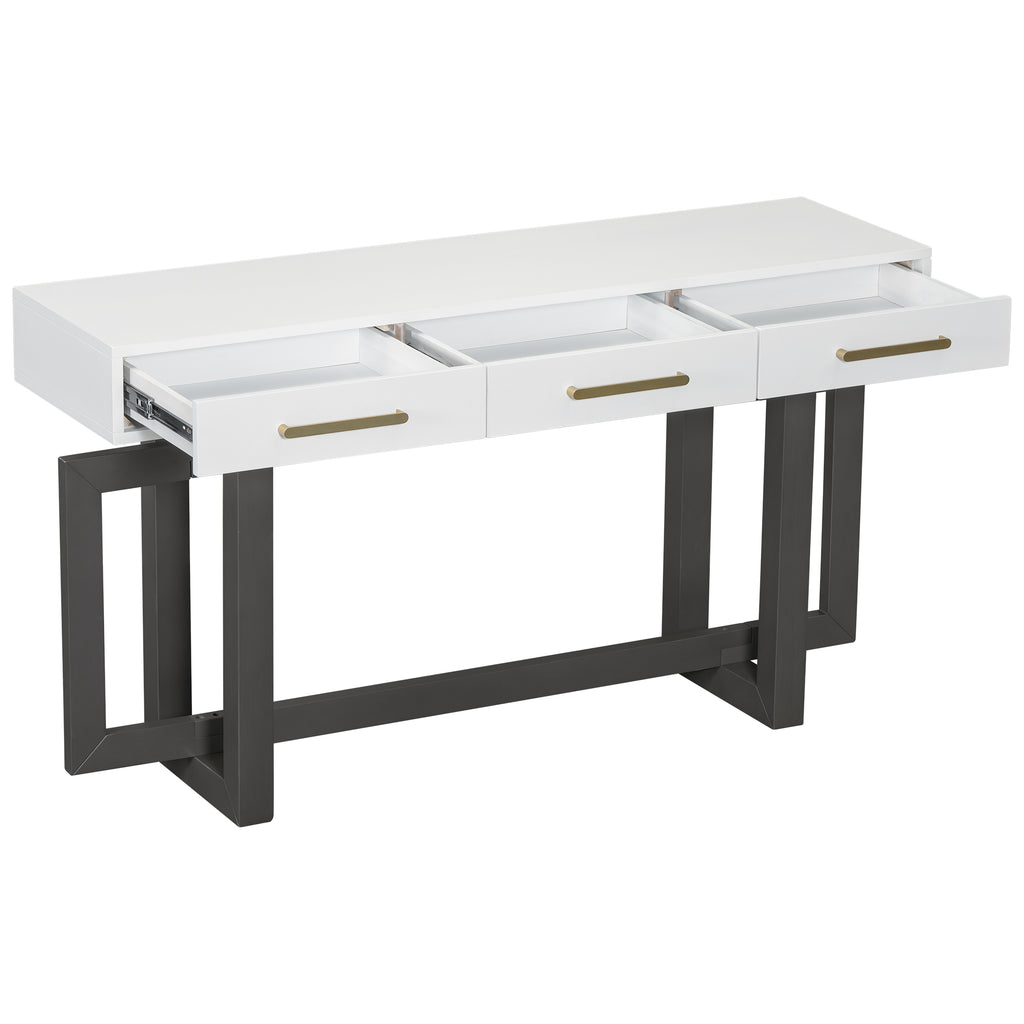 U_STYLE Elegant Console Table with Three Drawers, Extra Long Entryway Table for Entryway, Hallway, Living Room, Foyer, Corridor