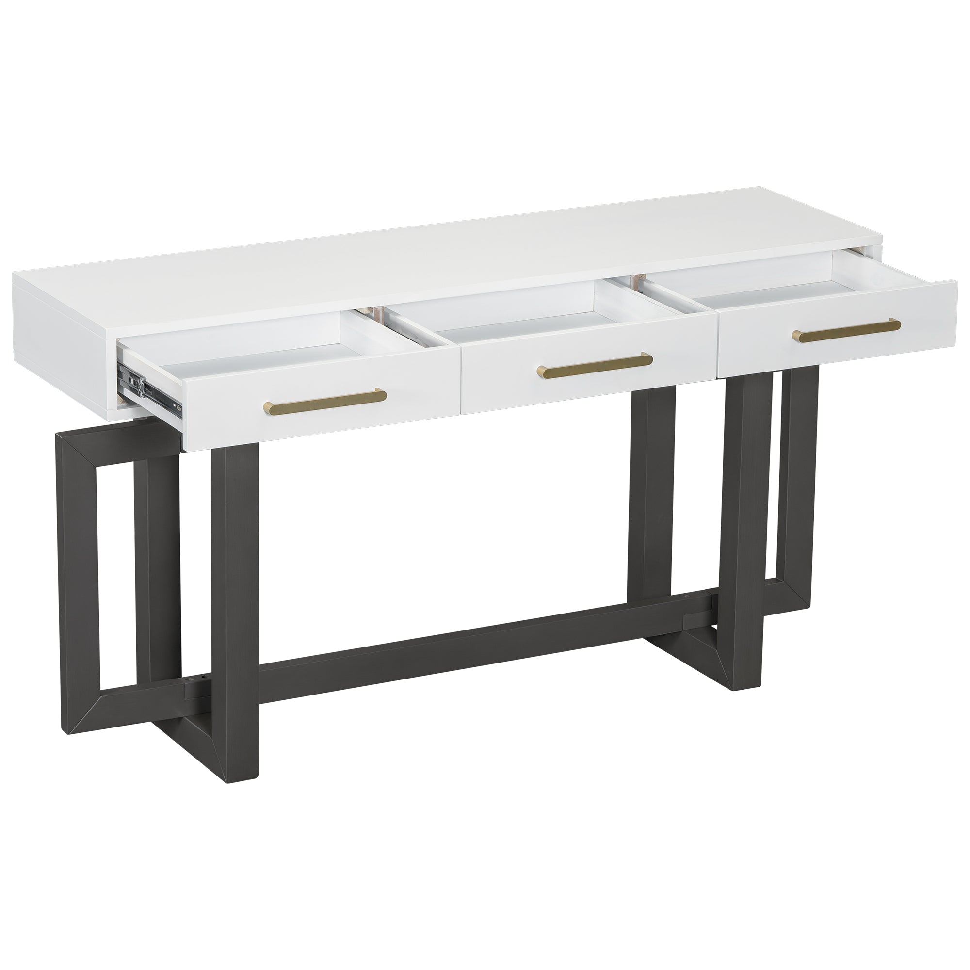 U_STYLE Elegant Console Table with Three Drawers, Extra Long Entryway Table for Entryway, Hallway, Living Room, Foyer, Corridor