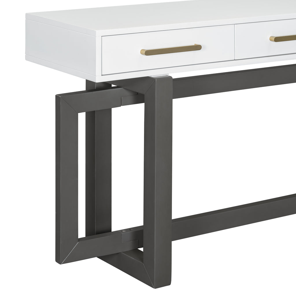 U_STYLE Elegant Console Table with Three Drawers, Extra Long Entryway Table for Entryway, Hallway, Living Room, Foyer, Corridor