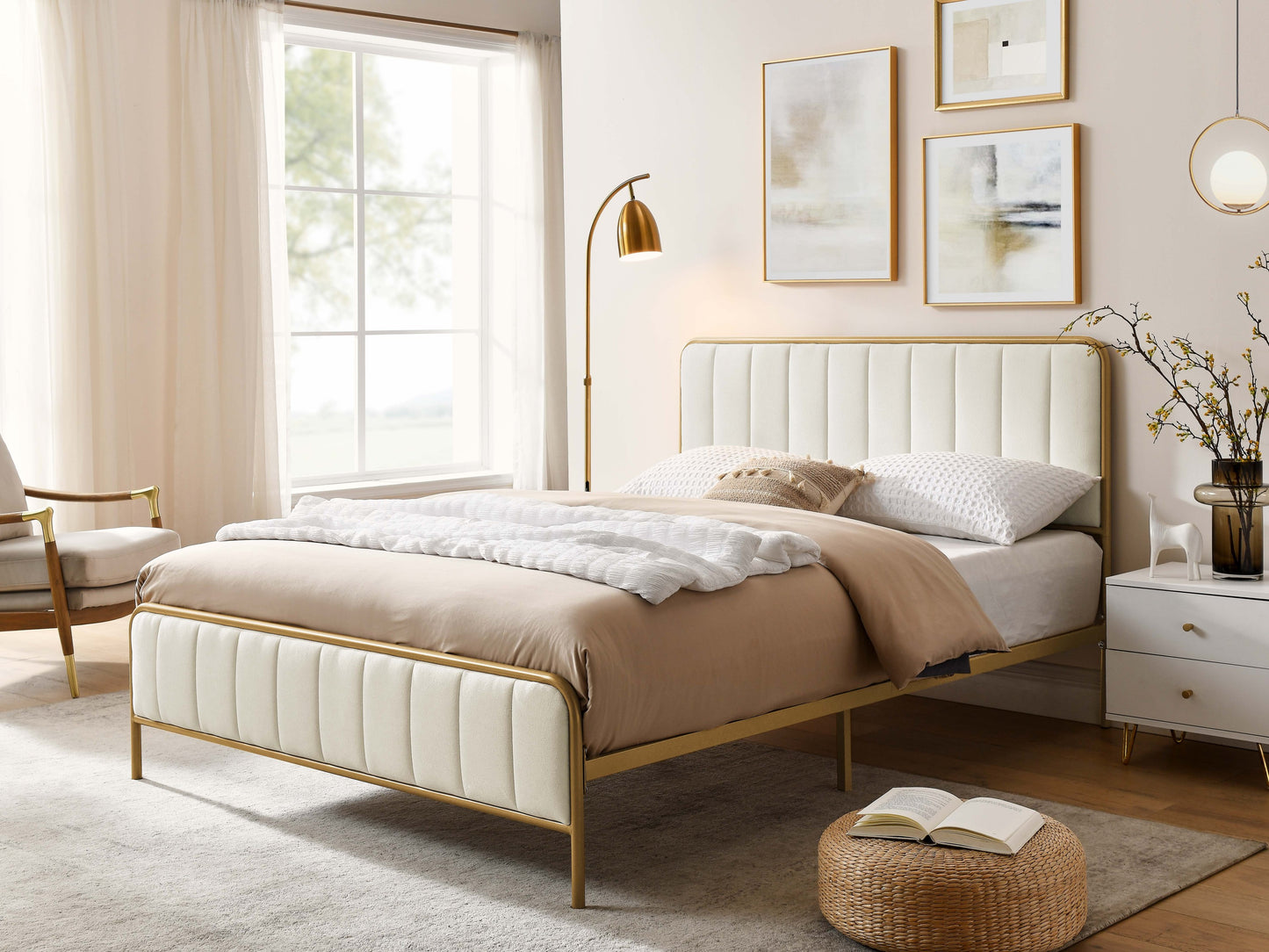 Ashley Upholstered Queen Bed Frame