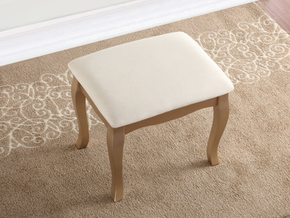 Ashley Wood Make-Up Vanity Table and Stool Set, Ashley Wood Makeup Vanity Table and Stool Set, Gold