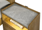 Garcia Light Aspen Brown Nightstand w/LED Nightstands