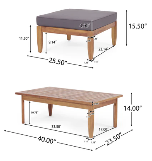 ASTON OTTOMAN + COFFEE TABLE