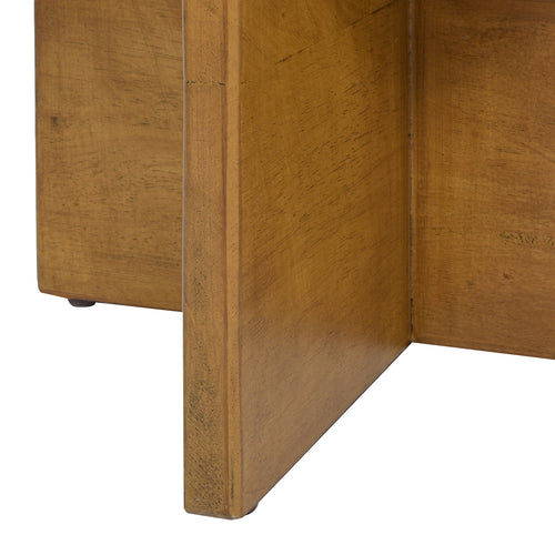 Bali 18.5' Round Upholstered Ottoman with Natural Wood Base, Ivory White Boucle