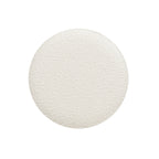 Bali 18.5' Round Upholstered Ottoman with Natural Wood Base, Ivory White Boucle