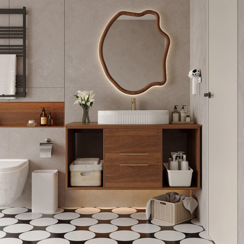 39.4 Wall-Mounted Bathroom Vanity with Sink.