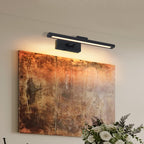 Picture Light Battery Operated with Remote, LED Black Art Lights for Paintings Rechargeable Dimmable and Timer, 16in Wall Sconce for Art Painting Gallery Adjustable Swing Arm for Display