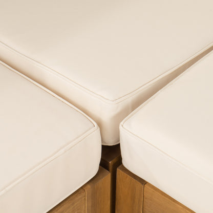 OANA OUTDOOR WOODEN SECTIONAL SET WITH CUSHIONS, BEIGE - Groovy Boardz