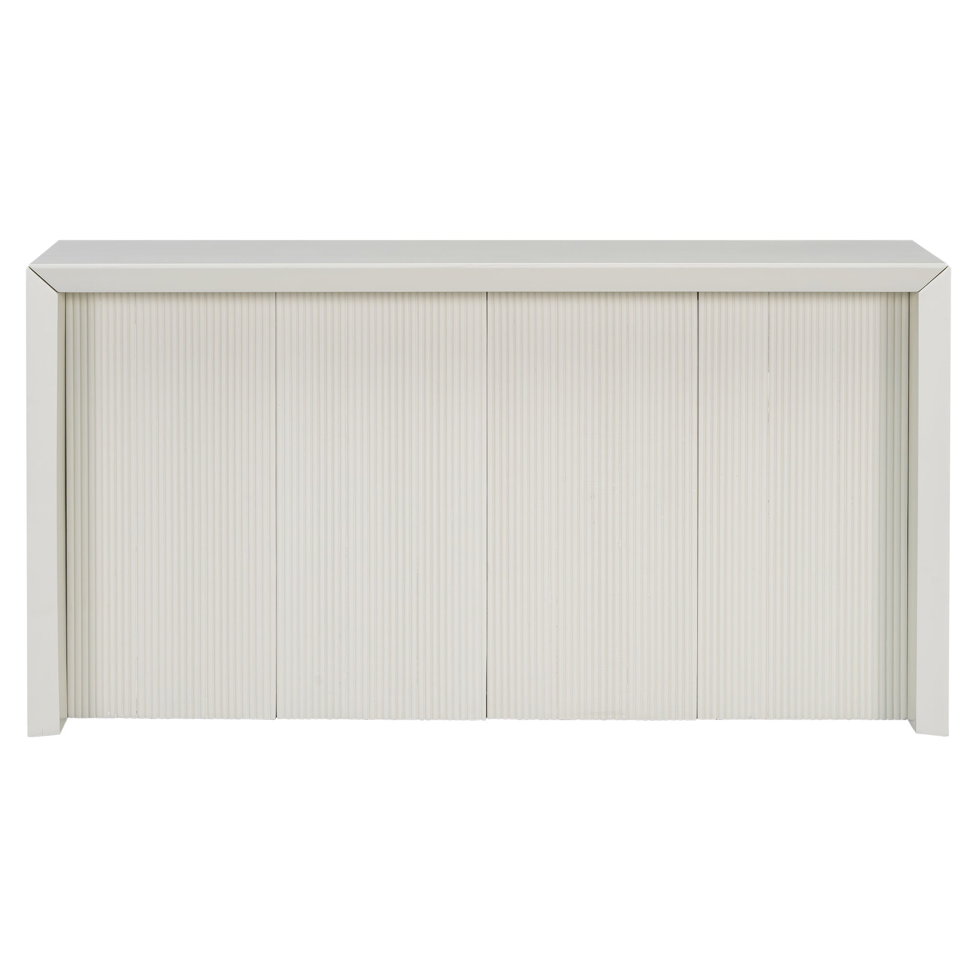 U_STYLE Acacia Wood Veneer Simple Entryway Table with Wavy Design,Suitable for Study,Entryway, Hallway, Living Room, Foyer