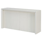 U_STYLE Acacia Wood Veneer Simple Entryway Table with Wavy Design,Suitable for Study,Entryway, Hallway, Living Room, Foyer