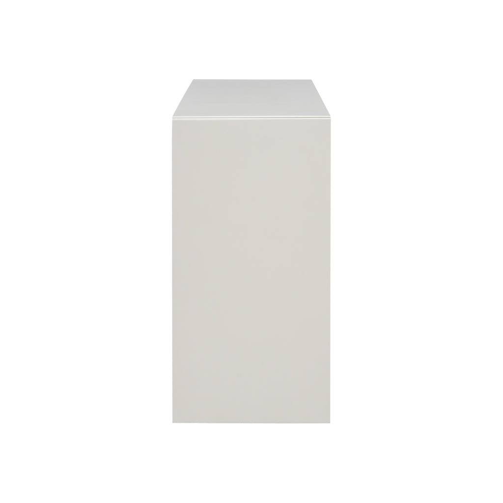 U_STYLE Acacia Wood Veneer Simple Entryway Table with Wavy Design,Suitable for Study,Entryway, Hallway, Living Room, Foyer