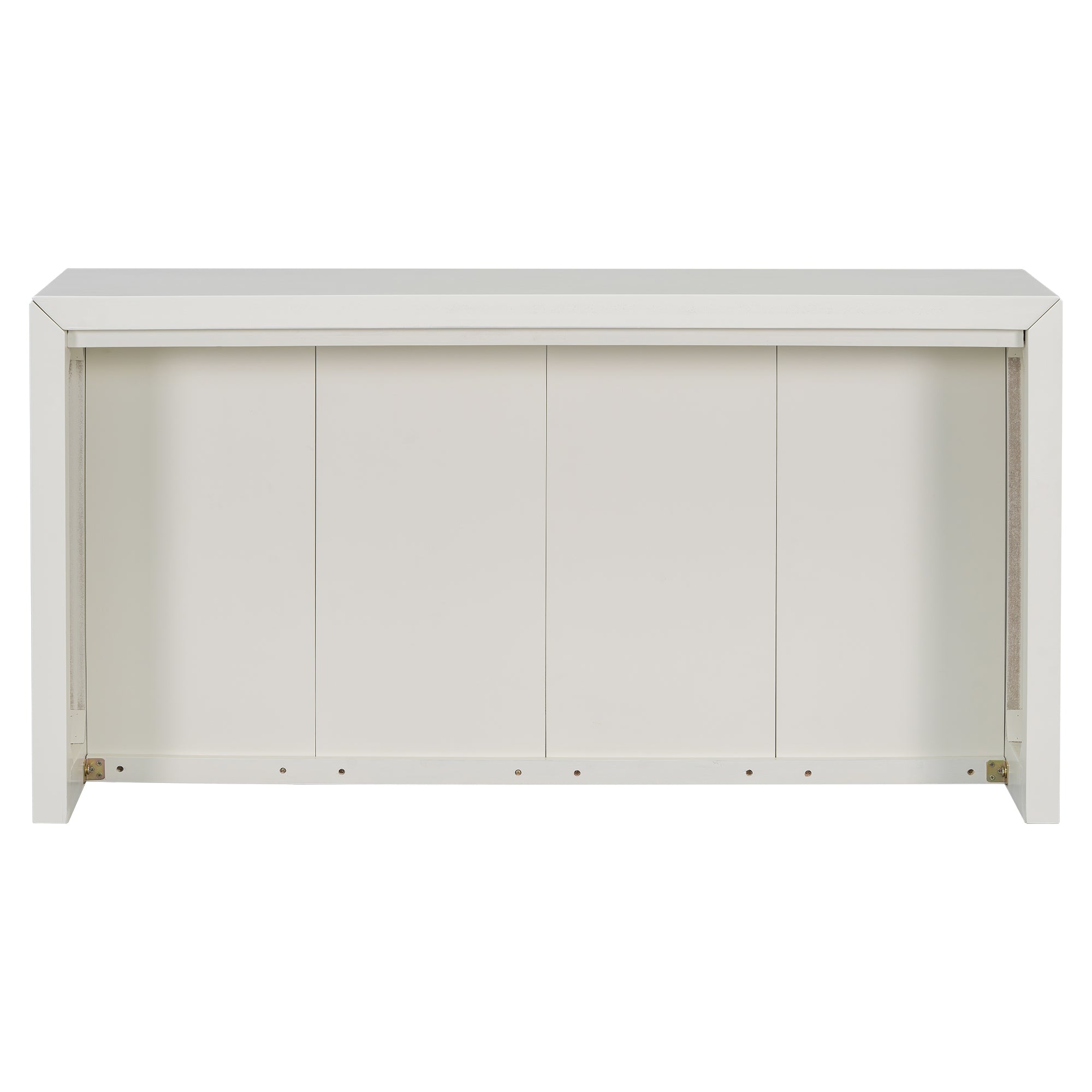 U_STYLE Acacia Wood Veneer Simple Entryway Table with Wavy Design,Suitable for Study,Entryway, Hallway, Living Room, Foyer