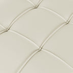 22 inches Anti-scratch Leather Storage Ottoman, Pet Friendly Entryway Bench with Golden Stainless Steel Legs, Beige - Groovy Boardz