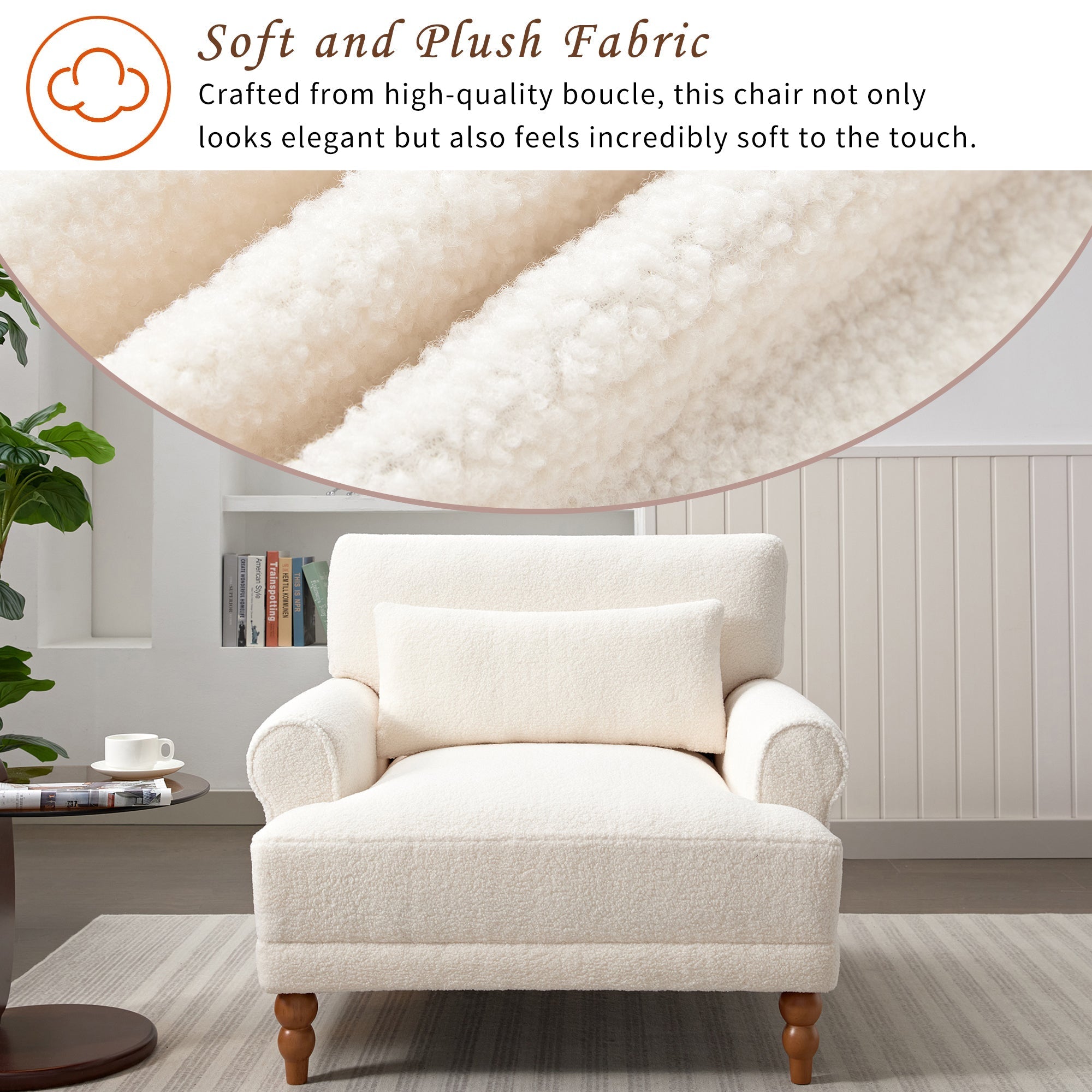 Mirod Elegant Circular Armrests, Ergonomic Lumbar Support, Vintage Roman Column Legs, Luxurious Large Size, Enhances Living Room Aesthetics, for Living room,Bedroom and study