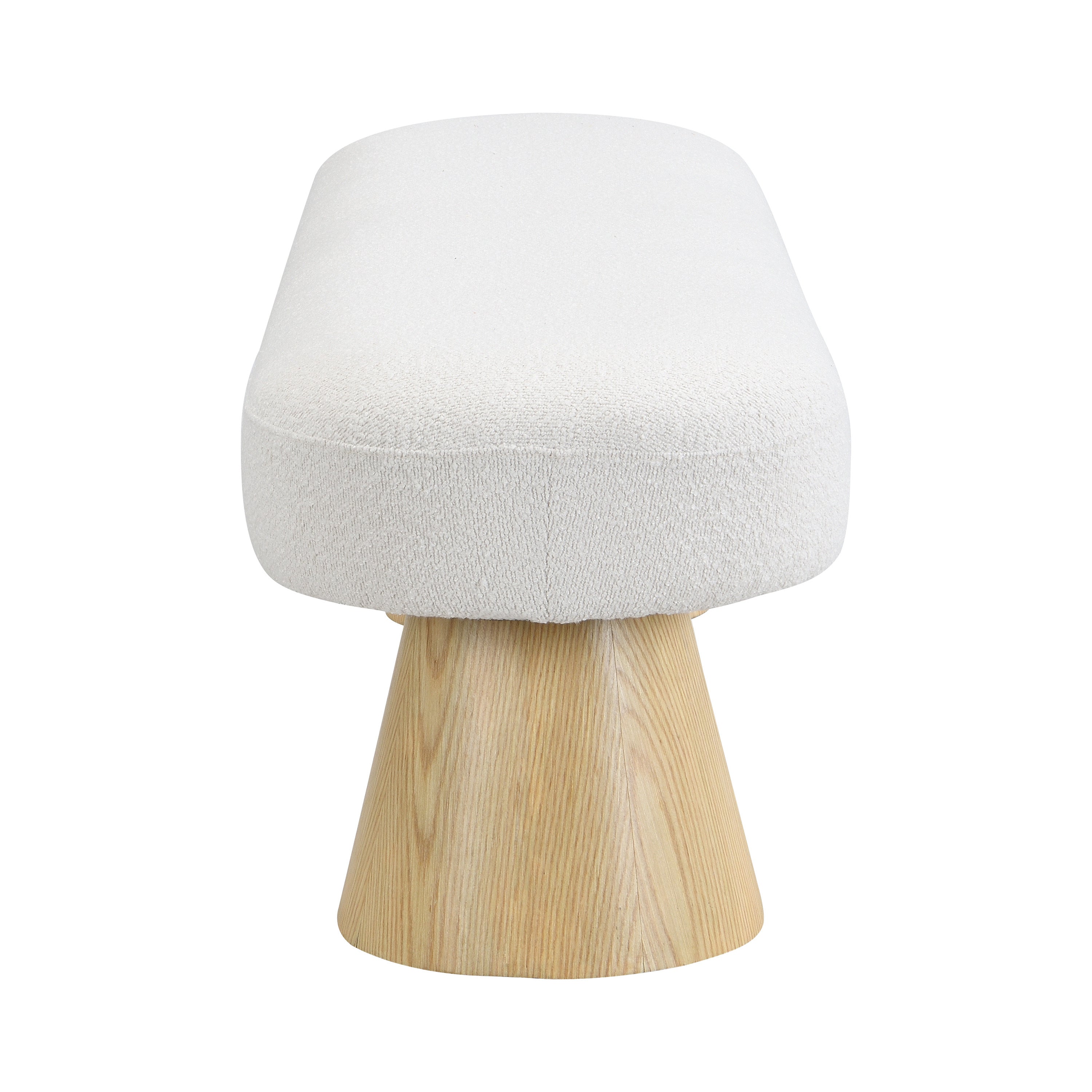 Dining Bench for Dining Room, Upholstered Bedroom End of Bed Entryway Bench, Boucle Ottoman for Living Room, 64'L Beige Stool Top Wood Leg 300 LBS Weight Capacity