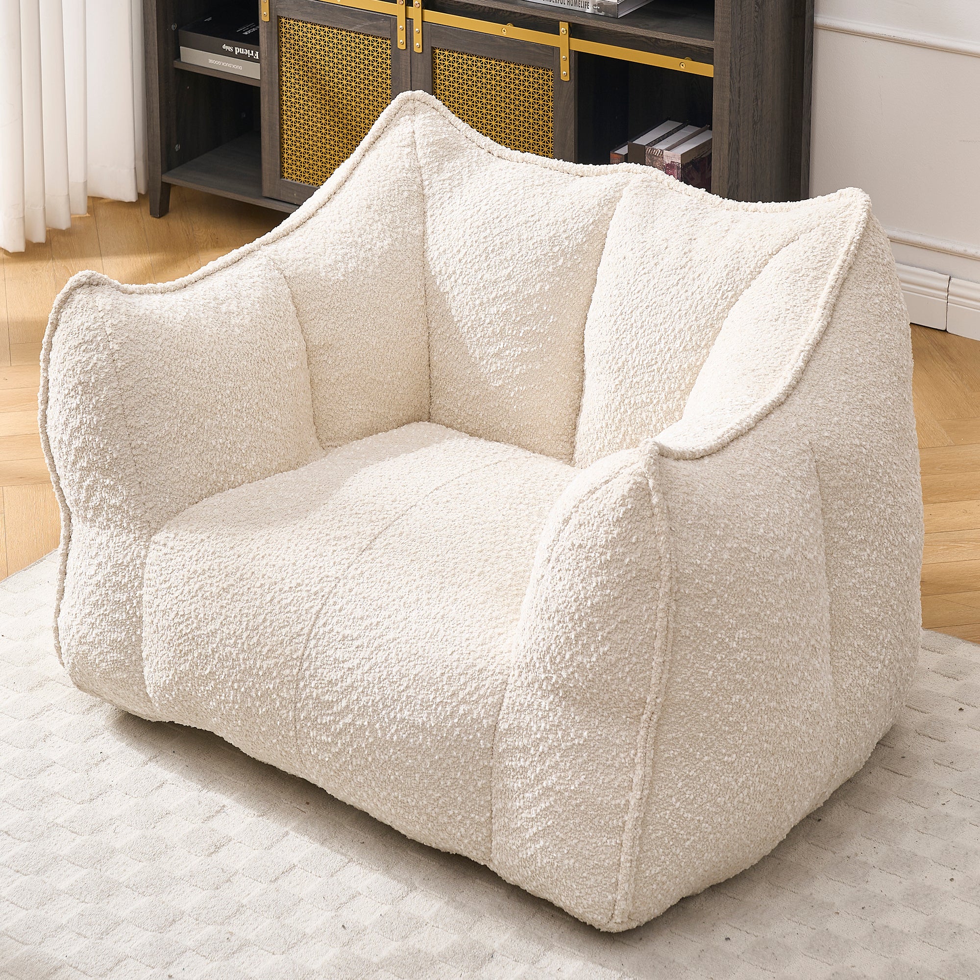 Sofa chairs with highly resilient foam for living rooms and bedrooms, comfortable square lazy sofas, sofas for adults to play, read and watch TV