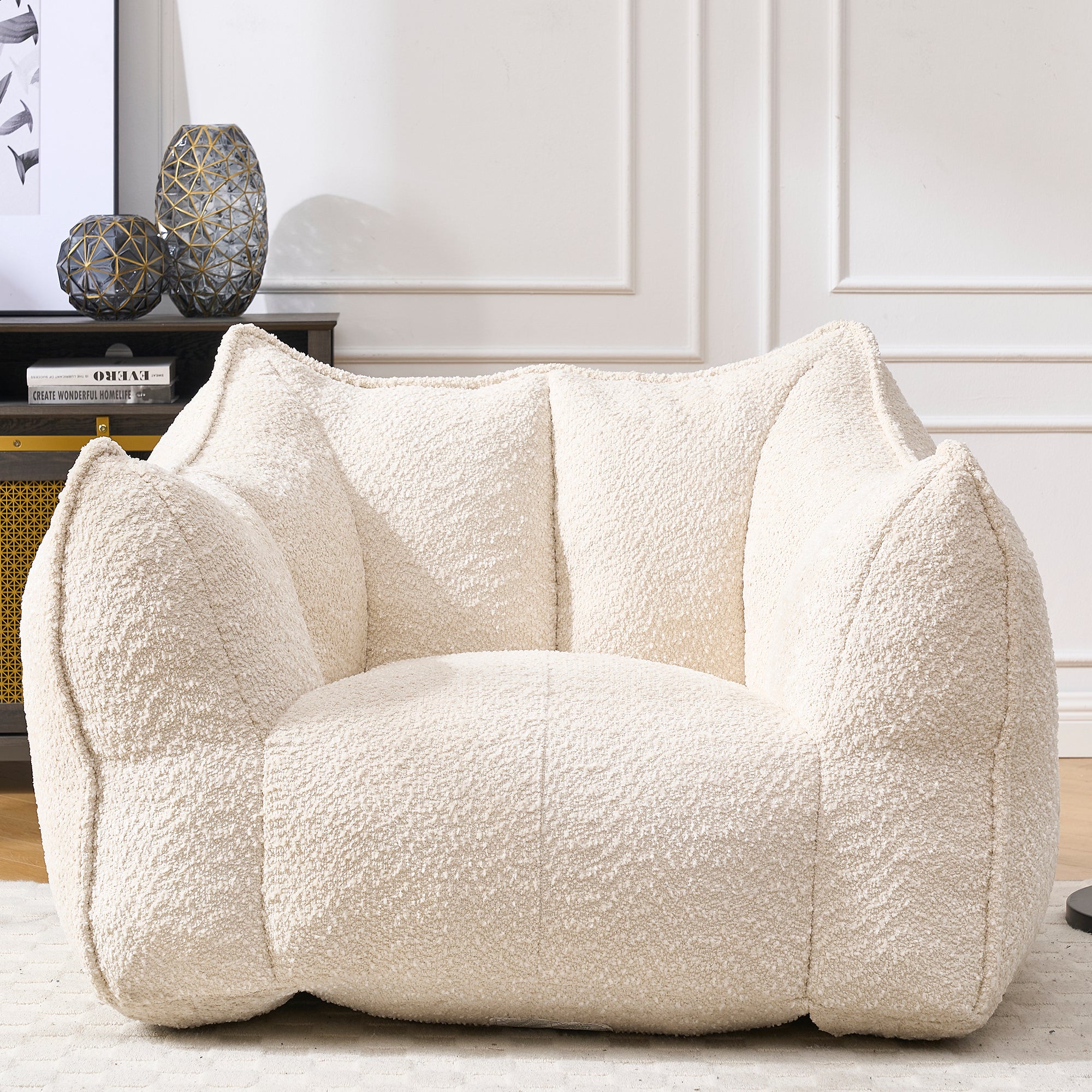 Sofa chairs with highly resilient foam for living rooms and bedrooms, comfortable square lazy sofas, sofas for adults to play, read and watch TV