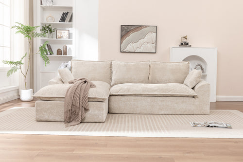 103' Cloud Sectional Couch with L - Shape Chaise, Boneless Modern Modular Large - Segment Sofa for Living Room, No Assembly Required Sectional Sofa