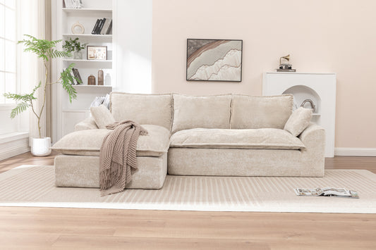 103' Cloud Sectional Couch with L - Shape Chaise, Boneless Modern Modular Large - Segment Sofa for Living Room, No Assembly Required Sectional Sofa