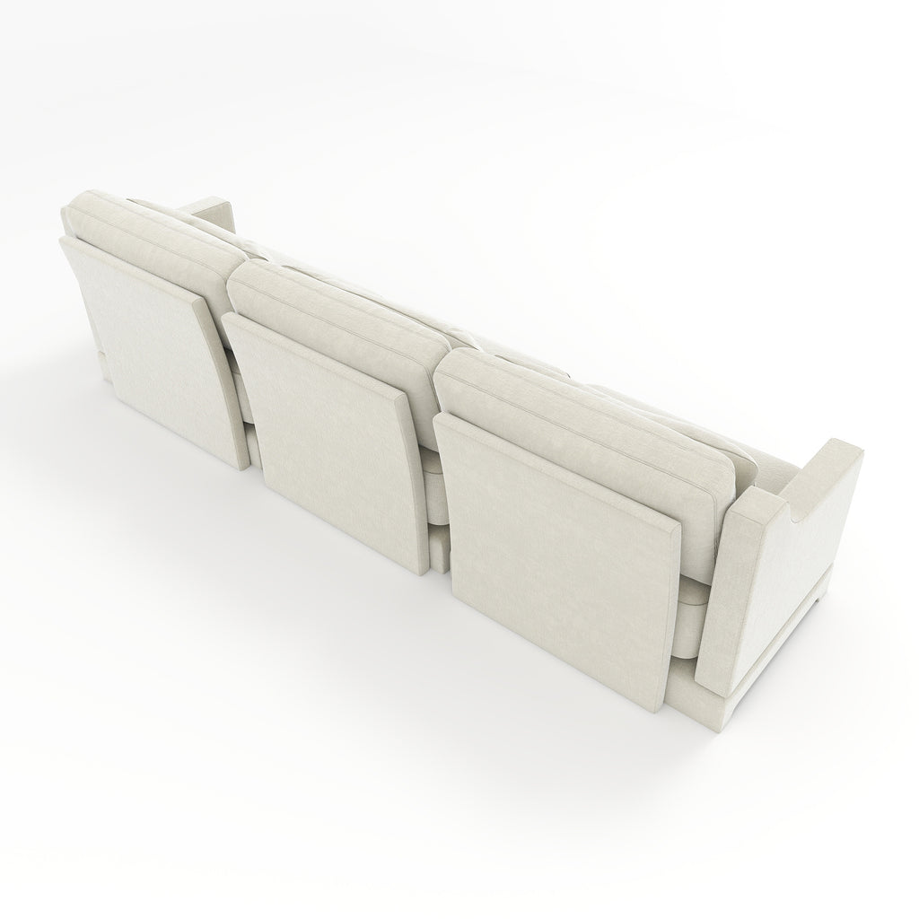 Three - seater sofa with lumbar pillow,Chenille, ergonomic, wooden base,high - resilience sponge, elegant armrests, easy install,suits bedrooms, studies, hotels, apartments,Beige