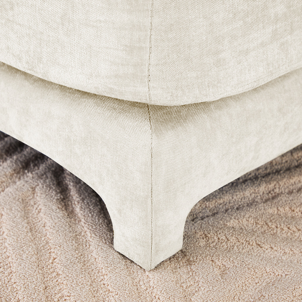 Three-seater Chenille sofa,Two movable ottomans,High-quality wood base, high-resilience sponge, easy install,Fits living rooms, studies,Beige