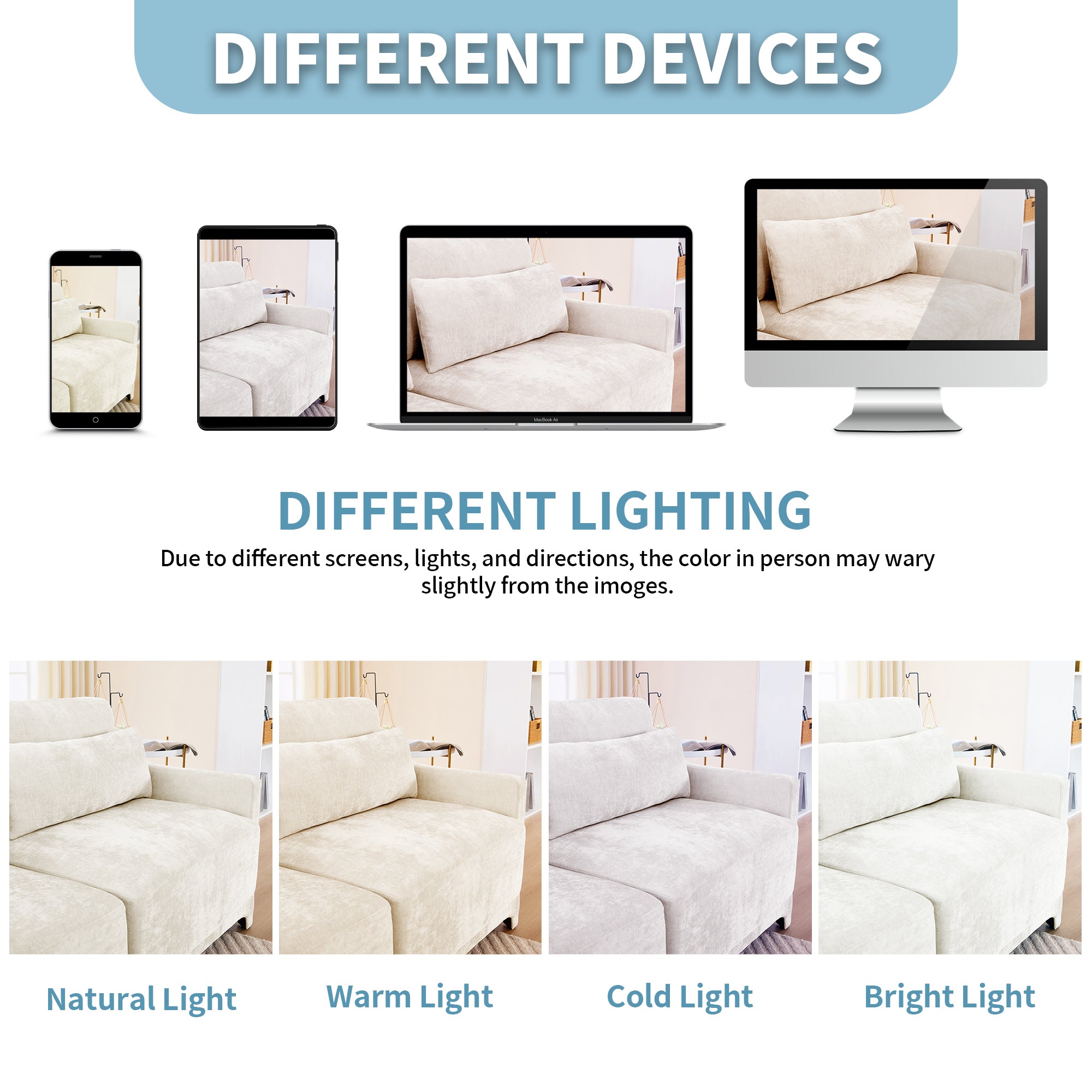 Three-seater Chenille sofa,Two movable ottomans,High-quality wood base, high-resilience sponge, easy install,Fits living rooms, studies,Beige