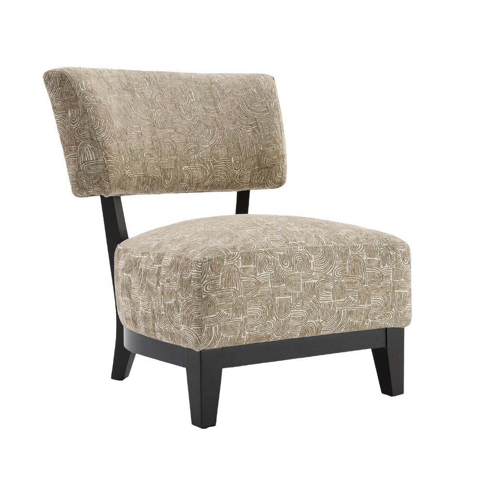 Contemporary Style Accent Chair Armless Design And Angled design Tapered Legs Beige Finish Primary Living Room Accent Chair