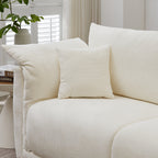 98.5' 3-seater sofa with unique design and soft arm pillows Contemporary style linen sofa with 3 comfortable cushions with 2 pillows Suitable for living room bedroom and office,beige
