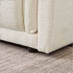 98.5' 3-seater sofa with unique design and soft arm pillows Contemporary style linen sofa with 3 comfortable cushions with 2 pillows Suitable for living room bedroom and office,beige