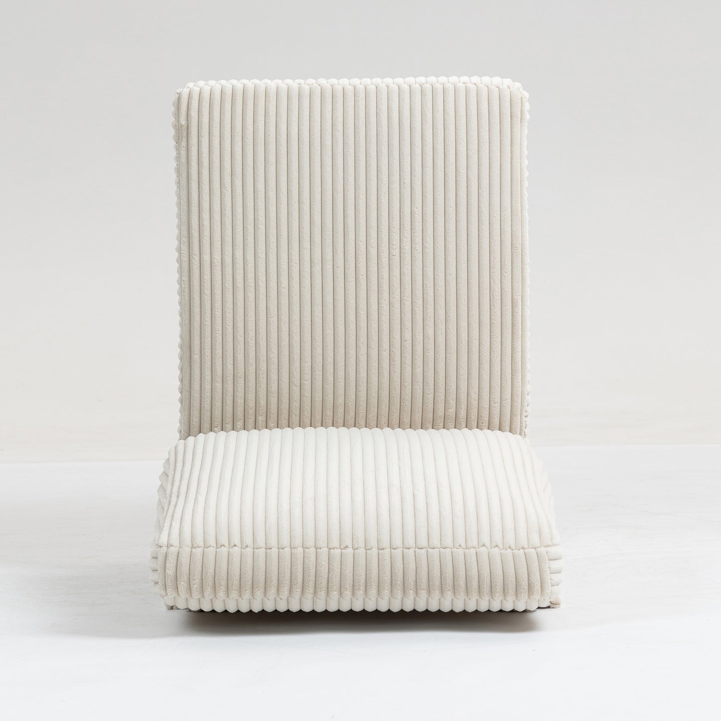 Modular Sectional Sofa Armless Seat Module, Corduroy Sectional Couch, Single Couch Modular Armless Accent Chair with Back Cushion, Beige