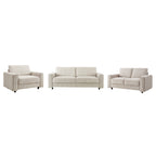 Modern Minimalist Style Corduroy Sectional Sofa 3-Piece Set, Beige, Suitable for Daily Home Use Sectional Sofa