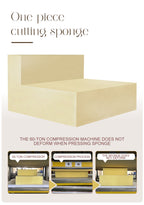 Cloud Modular Sectional Sofa, Oversized Sectional Couches for Living Room, Cushion Deep Seat Sofa Set, Corduroy L Shaped Couch with 1 Ottoman (Beige)