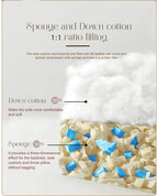 Cloud Modular Sectional Sofa, Oversized Sectional Couches for Living Room, Cushion Deep Seat Sofa Set, Corduroy L Shaped Couch with 1 Ottoman (Beige)