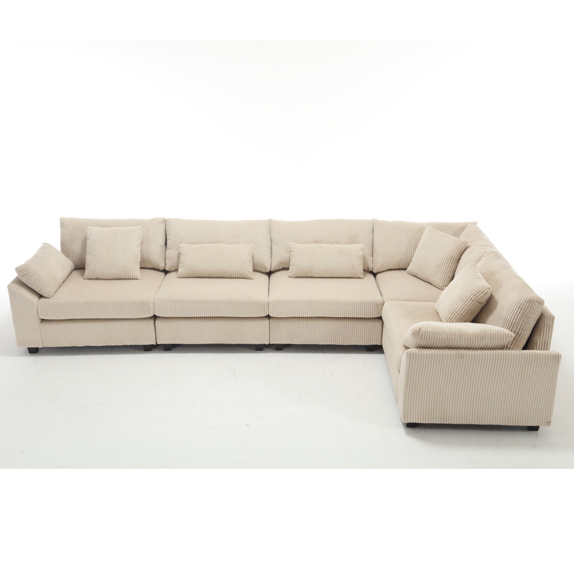 {NEW ARRIVAL} {VIDEO provided} Oversized Modular Sectional Sofa, Convertible Sectional Sofa, Corduroy for Living Room,  Beige