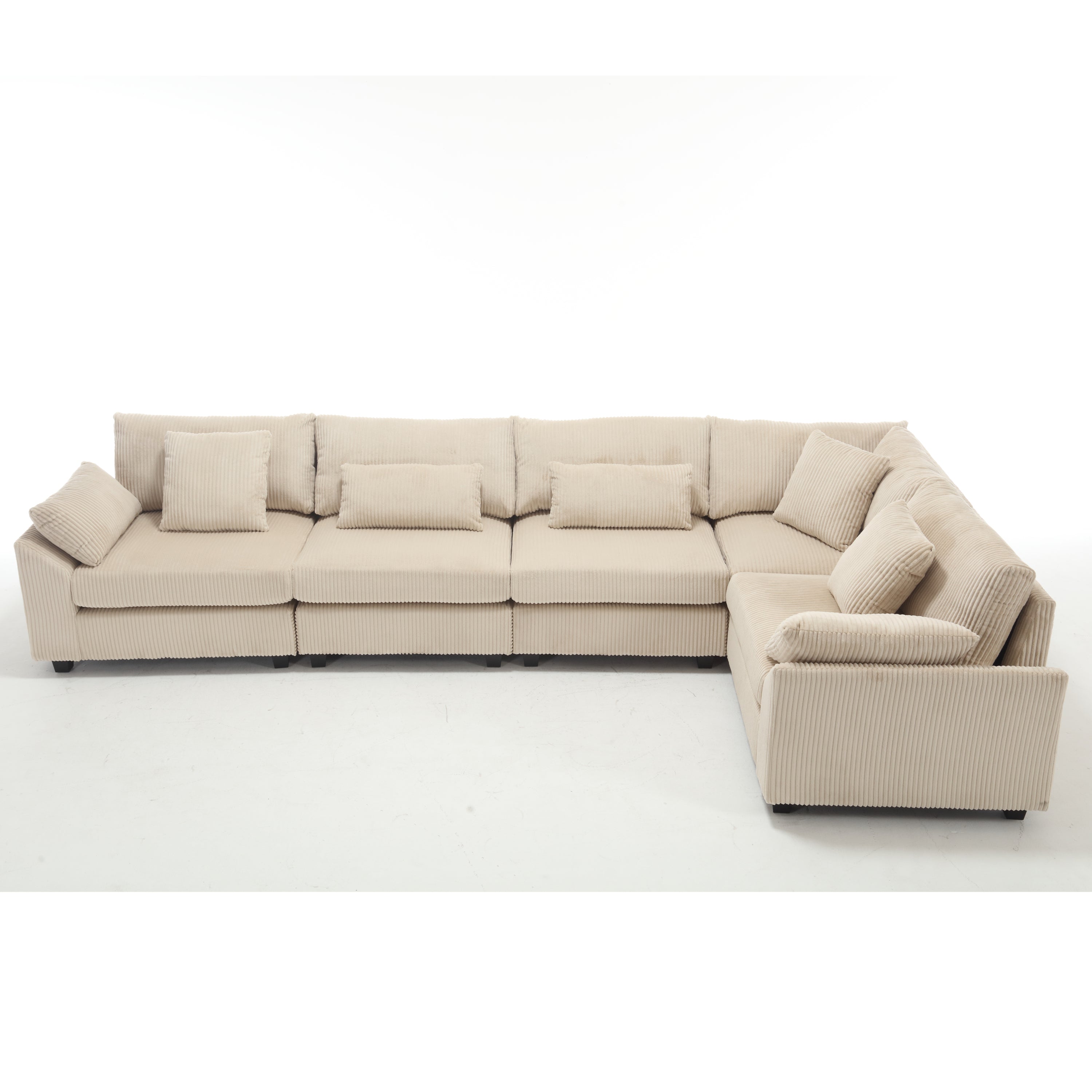 {NEW ARRIVAL} {VIDEO provided} Oversized Modular Sectional Sofa, Convertible Sectional Sofa, Corduroy for Living Room,  Beige