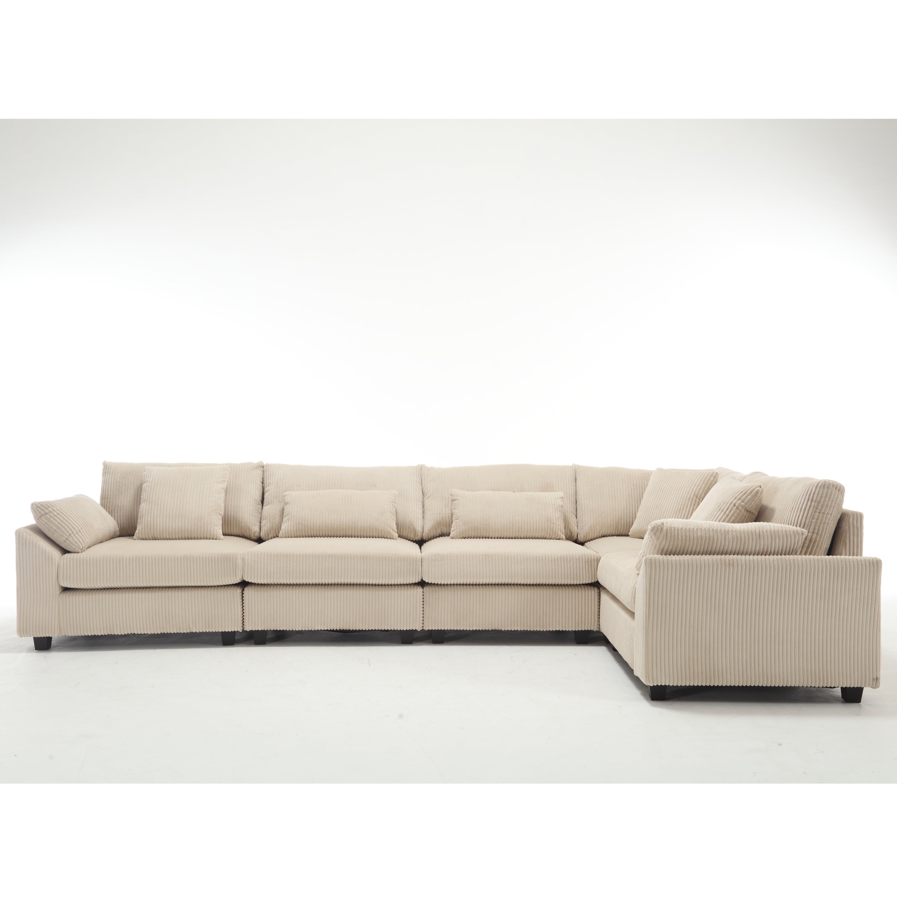 {NEW ARRIVAL} {VIDEO provided} Oversized Modular Sectional Sofa, Convertible Sectional Sofa, Corduroy for Living Room,  Beige