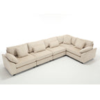 {NEW ARRIVAL} {VIDEO provided} Oversized Modular Sectional Sofa, Convertible Sectional Sofa, Corduroy for Living Room,  Beige