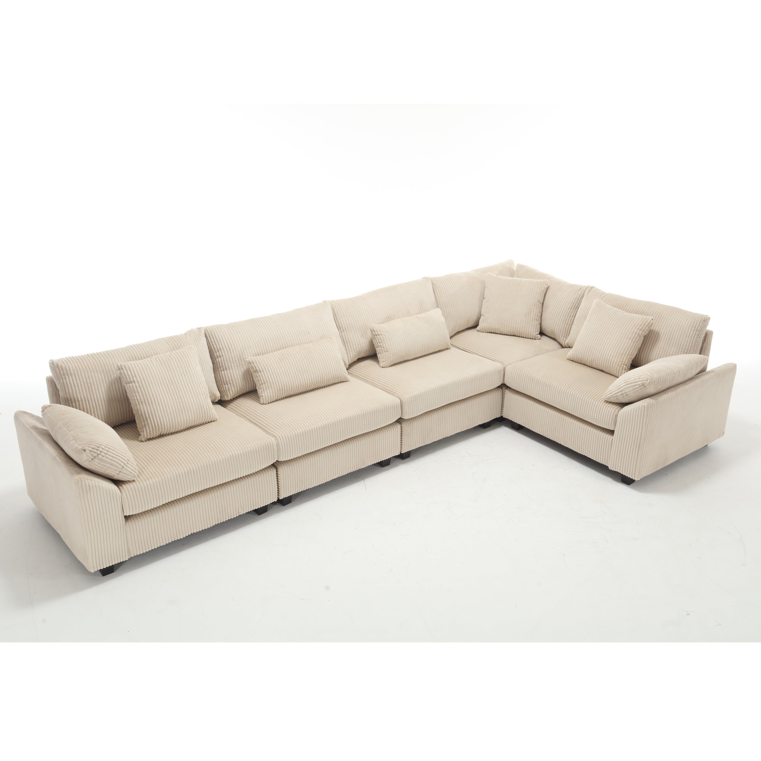 {NEW ARRIVAL} {VIDEO provided} Oversized Modular Sectional Sofa, Convertible Sectional Sofa, Corduroy for Living Room,  Beige