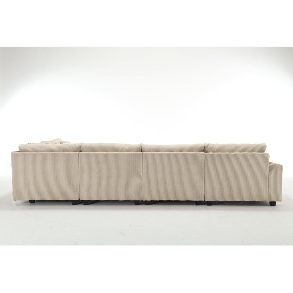 {NEW ARRIVAL} {VIDEO provided} Oversized Modular Sectional Sofa, Convertible Sectional Sofa, Corduroy for Living Room,  Beige