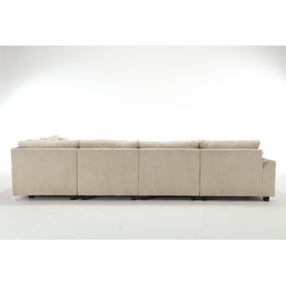 {NEW ARRIVAL} {VIDEO provided} Oversized Modular Sectional Sofa, Convertible Sectional Sofa, Corduroy for Living Room,  Beige