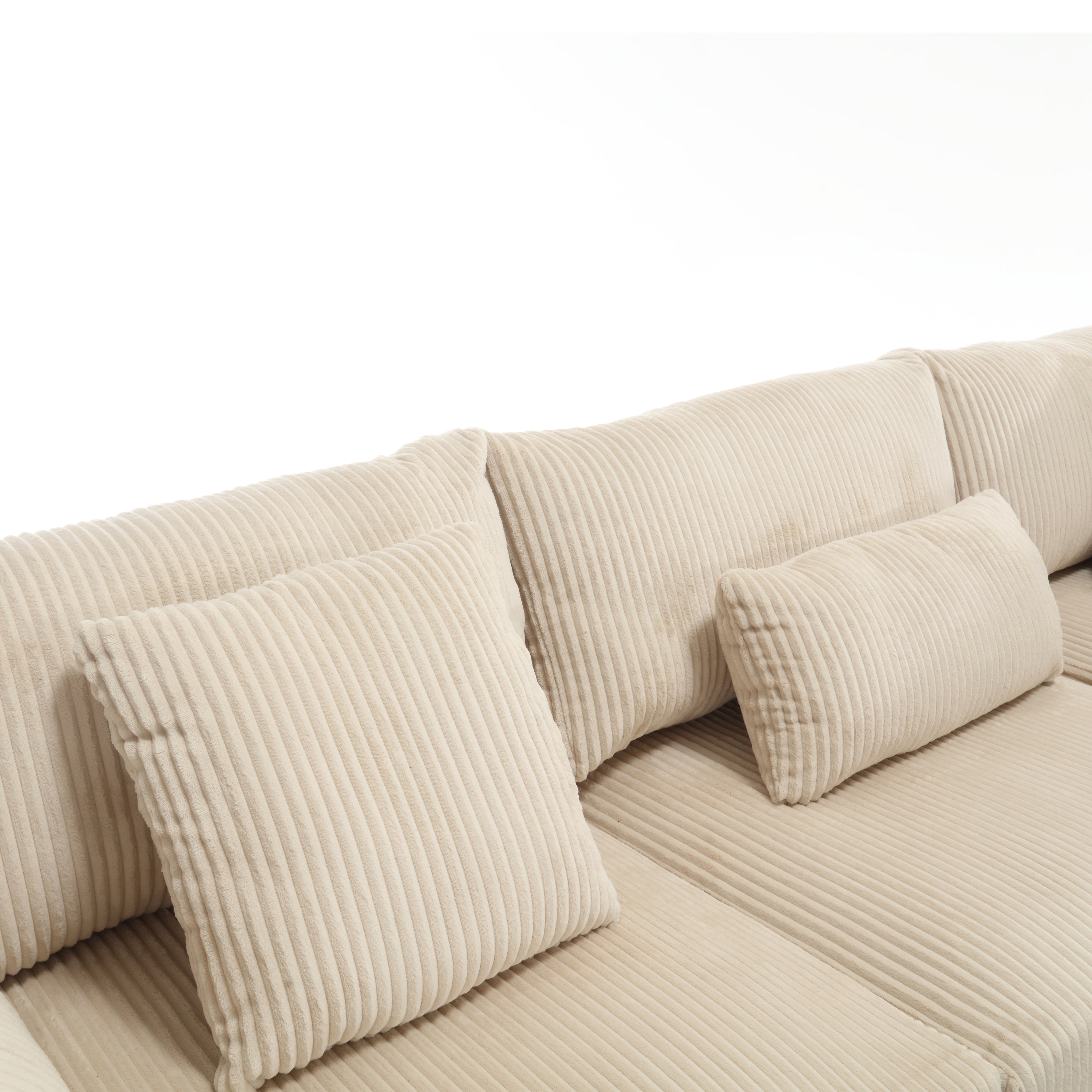 {NEW ARRIVAL} {VIDEO provided} Oversized Modular Sectional Sofa, Convertible Sectional Sofa, Corduroy for Living Room,  Beige