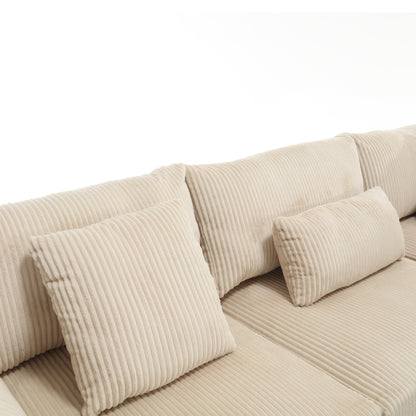 {NEW ARRIVAL} {VIDEO provided} Oversized Modular Sectional Sofa, Convertible Sectional Sofa, Corduroy for Living Room,  Beige