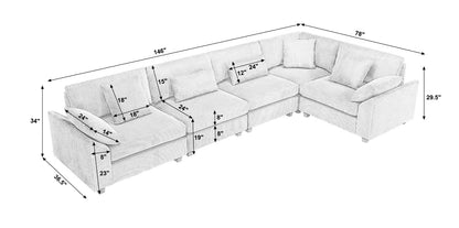 {NEW ARRIVAL} {VIDEO provided} Oversized Modular Sectional Sofa, Convertible Sectional Sofa, Corduroy for Living Room,  Beige
