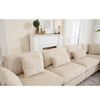 {NEW ARRIVAL} {VIDEO provided} Oversized Modular Sectional Sofa, Convertible Sectional Sofa, Corduroy for Living Room,  Beige