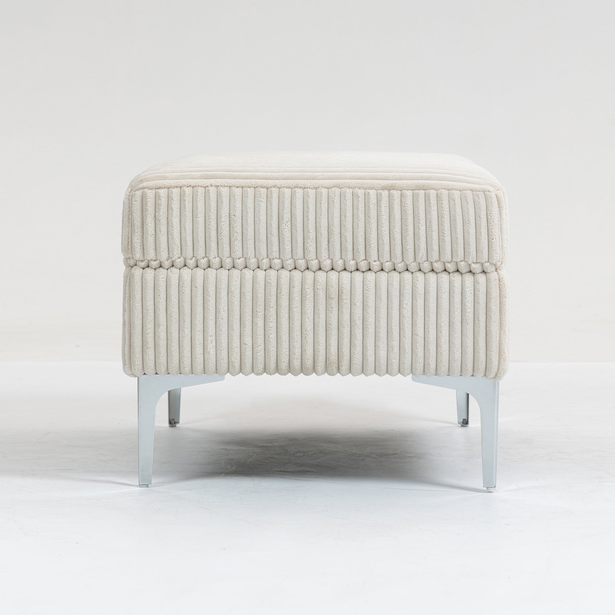 Modular Sectional Sofa Square Ottoman Module,Storage Ottoman Footrest,Beige