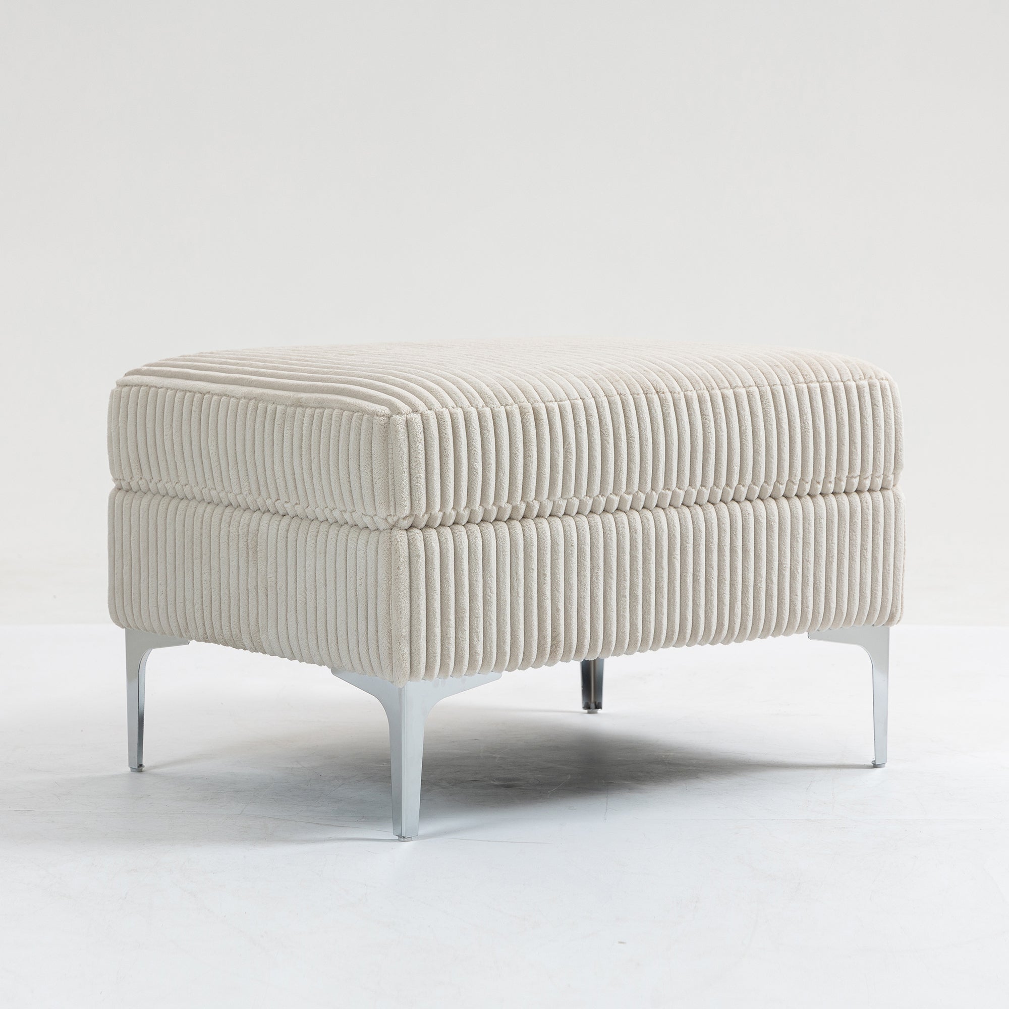 Modular Sectional Sofa Square Ottoman Module,Storage Ottoman Footrest,Beige