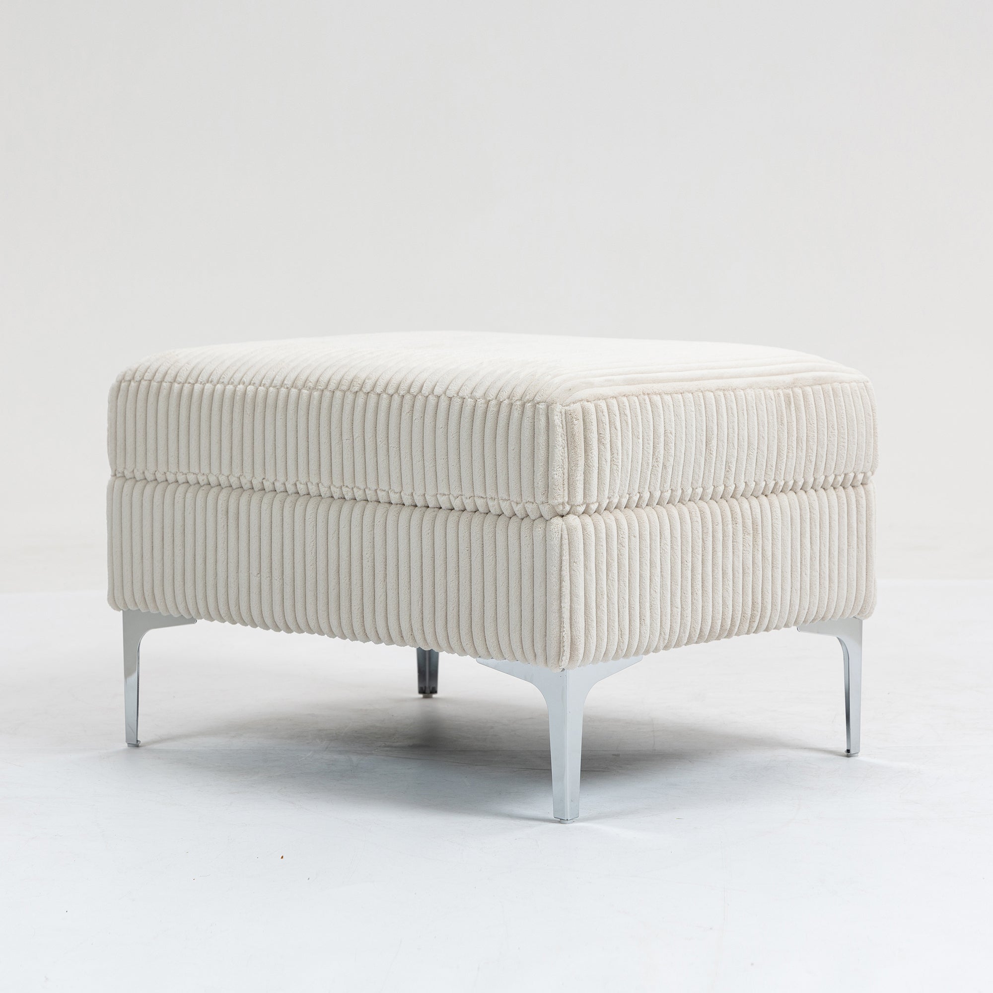 Modular Sectional Sofa Square Ottoman Module,Storage Ottoman Footrest,Beige