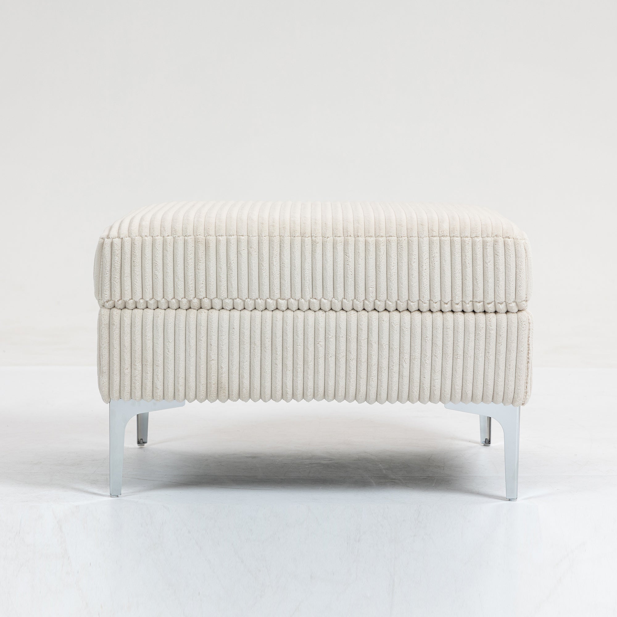 Modular Sectional Sofa Square Ottoman Module,Storage Ottoman Footrest,Beige