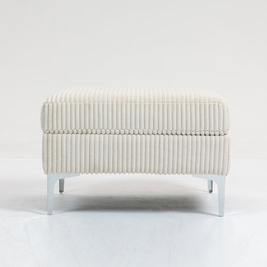 Modular Sectional Sofa Square Ottoman Module,Storage Ottoman Footrest,Beige